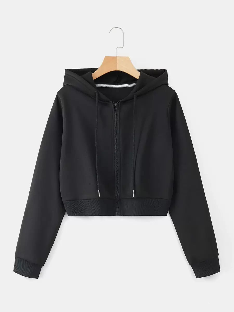SHEIN INAWLY هودي نسائي مبطن بسحاب وأكمام طويلة
