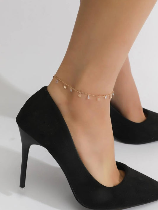 SHEIN خلخال بتعليقة دائرية وزركون