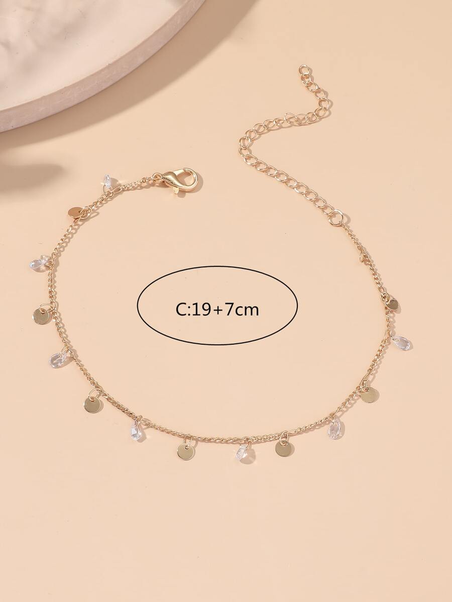 SHEIN خلخال بتعليقة دائرية وزركون