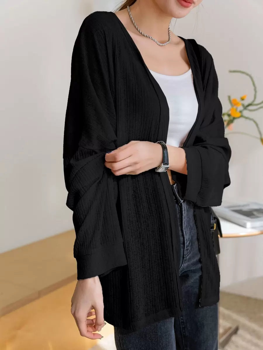SHEIN DAZY معطف نسائي بأكمام خفاش مفتوح من الأمام