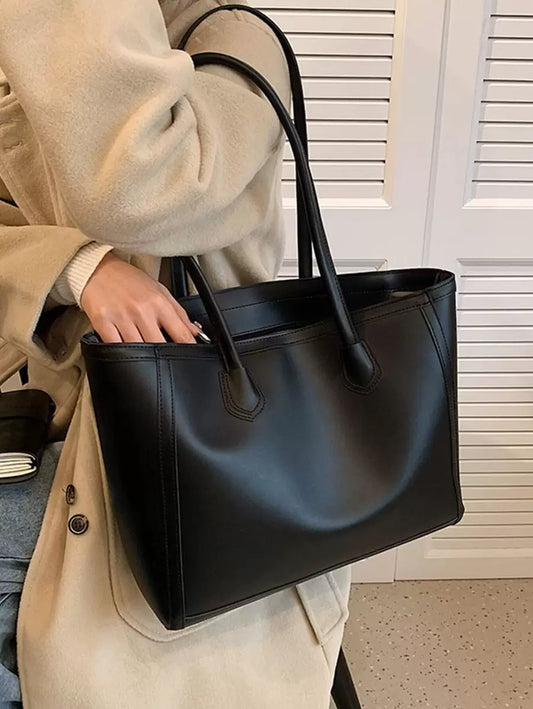 SHEIN حقيبة كتف خفيفة بخياطة أنيقة وسعة كبيرة