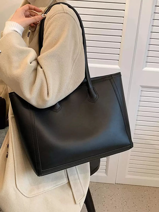 SHEIN حقيبة كتف خفيفة بخياطة أنيقة وسعة كبيرة