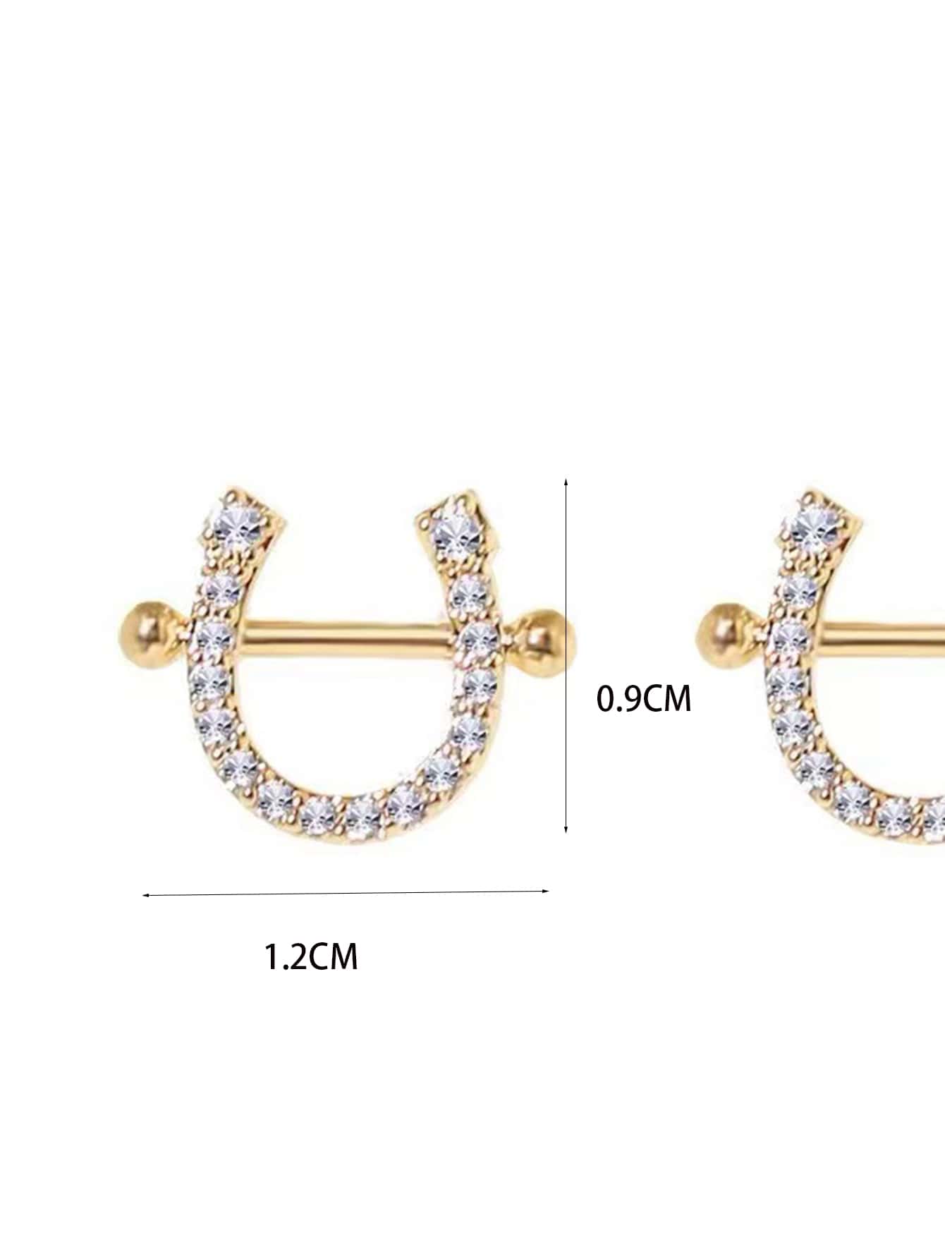 SHEIN  أقراط مسمار نسائية بزخرفة مكعب زركونيا