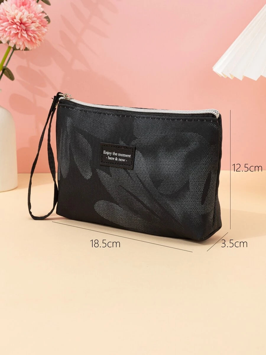 SHEIN حقيبة مكياج سوداء متعددة الاستخدامات للتخزين