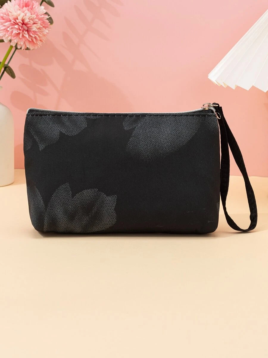 SHEIN حقيبة مكياج سوداء متعددة الاستخدامات للتخزين