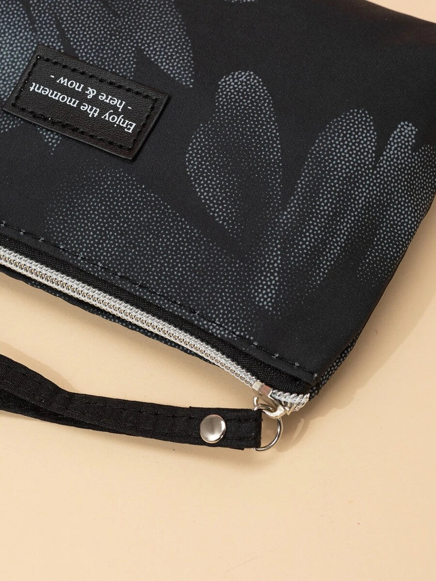 SHEIN حقيبة مكياج سوداء متعددة الاستخدامات للتخزين