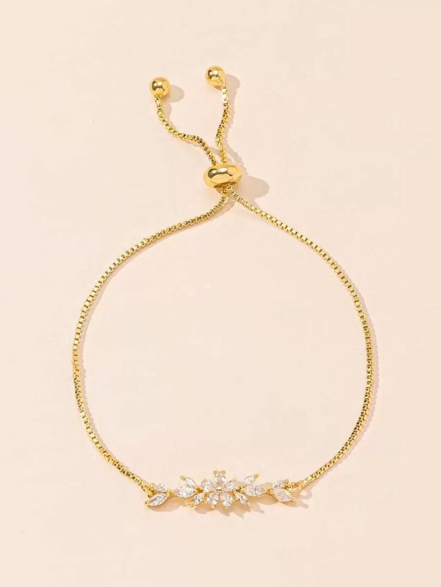 SHEIN سوار أنيق مزين بمكعبات زركونيا لامعة