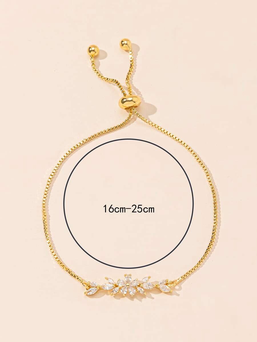 SHEIN سوار أنيق مزين بمكعبات زركونيا لامعة