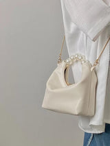 SHEIN حقيبة ساتشيل صغيرة مزينة بالخرز الاصطناعي أنيقة وكاجوال