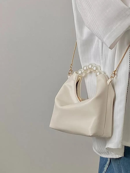SHEIN حقيبة ساتشيل صغيرة مزينة بالخرز الاصطناعي أنيقة وكاجوال