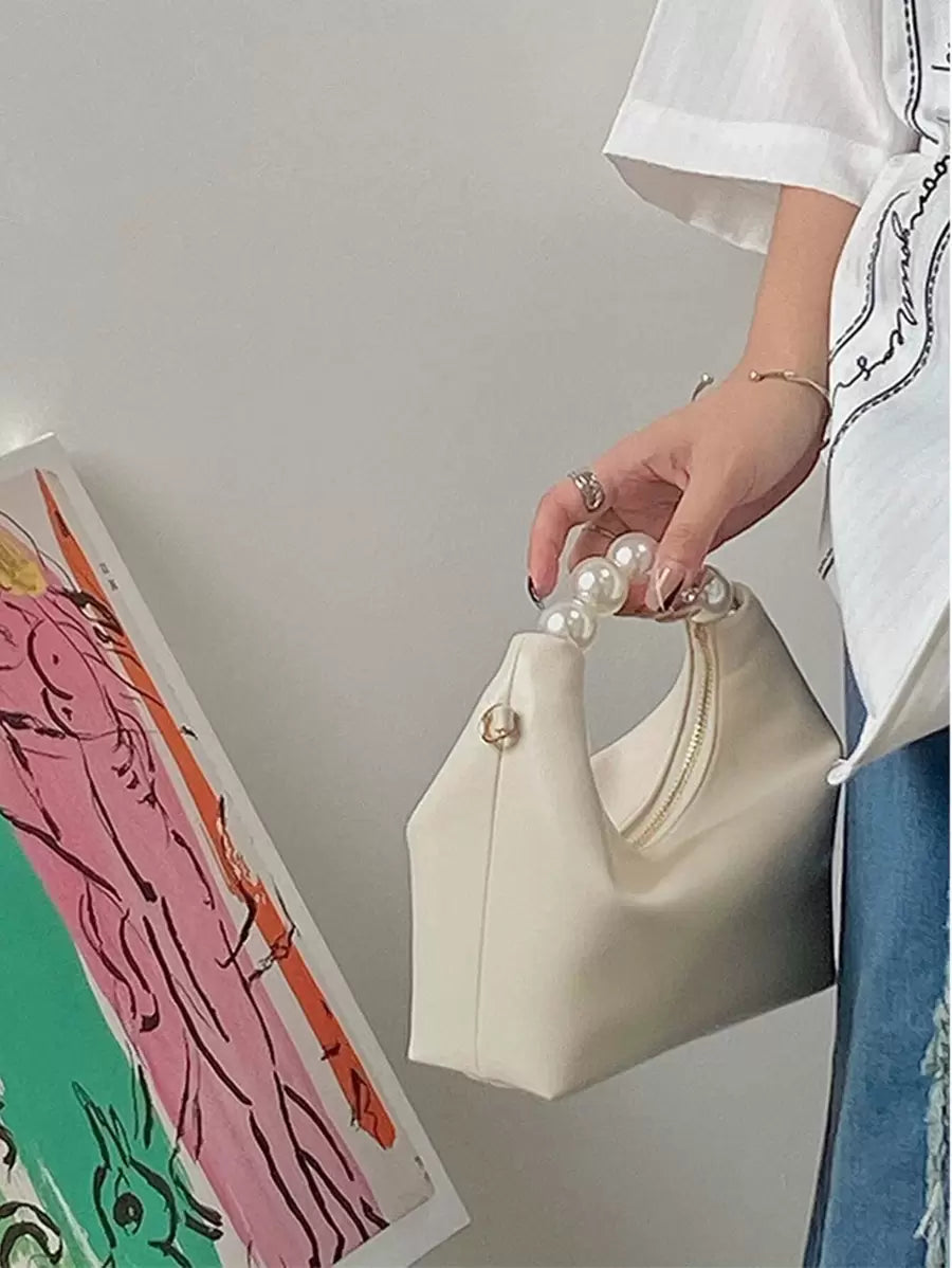 SHEIN حقيبة ساتشيل صغيرة مزينة بالخرز الاصطناعي أنيقة وكاجوال