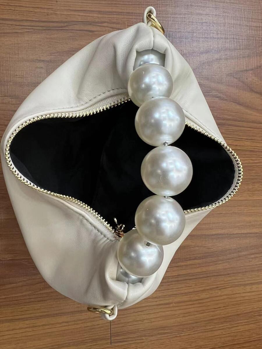 SHEIN حقيبة ساتشيل صغيرة مزينة بالخرز الاصطناعي أنيقة وكاجوال