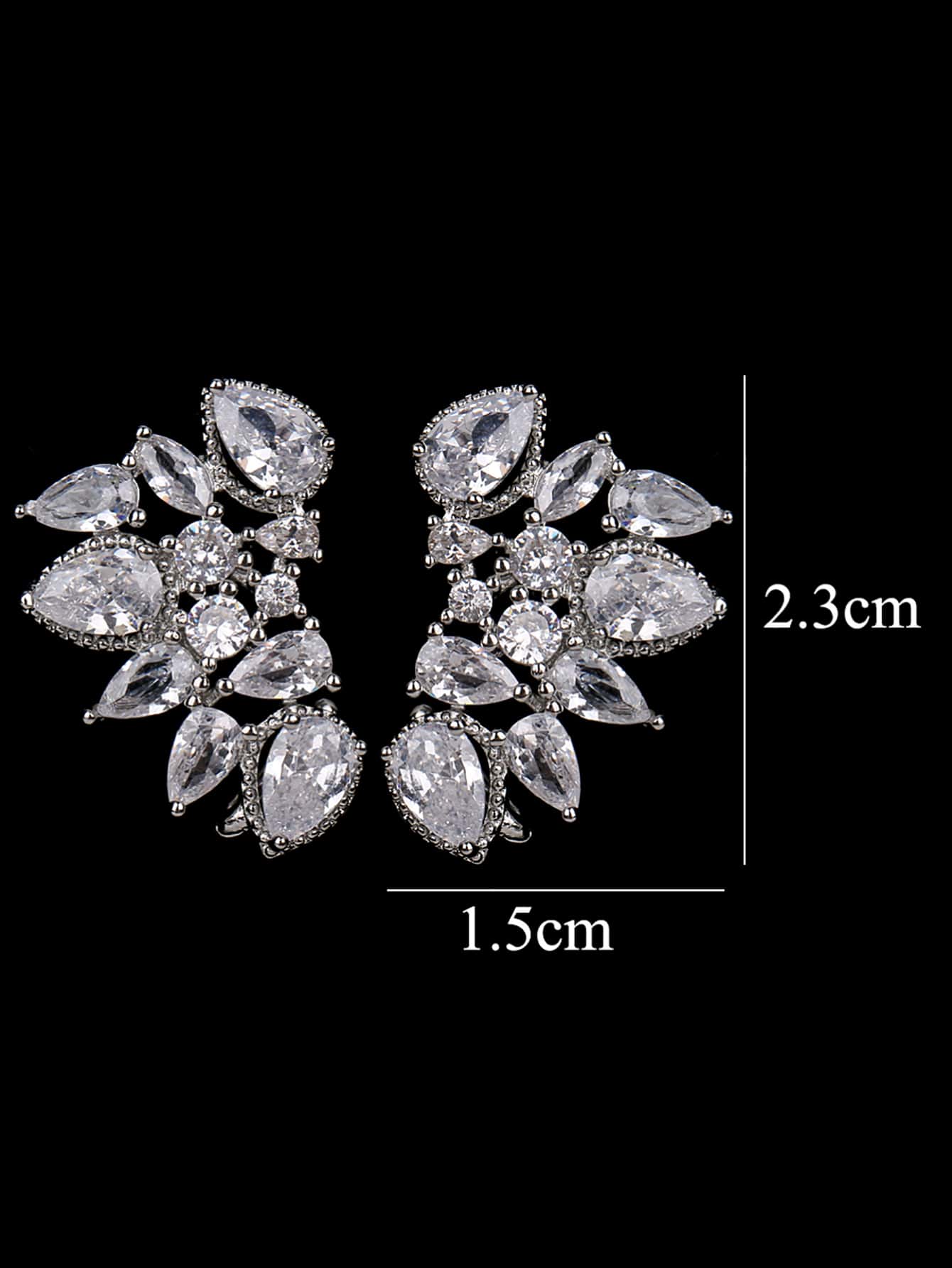 SHEIN زوج أقراط مسمارية بزركونيا