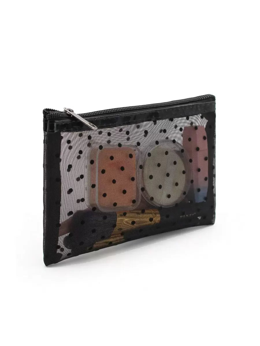 SHEIN حقيبة مكياج سوداء شبكية