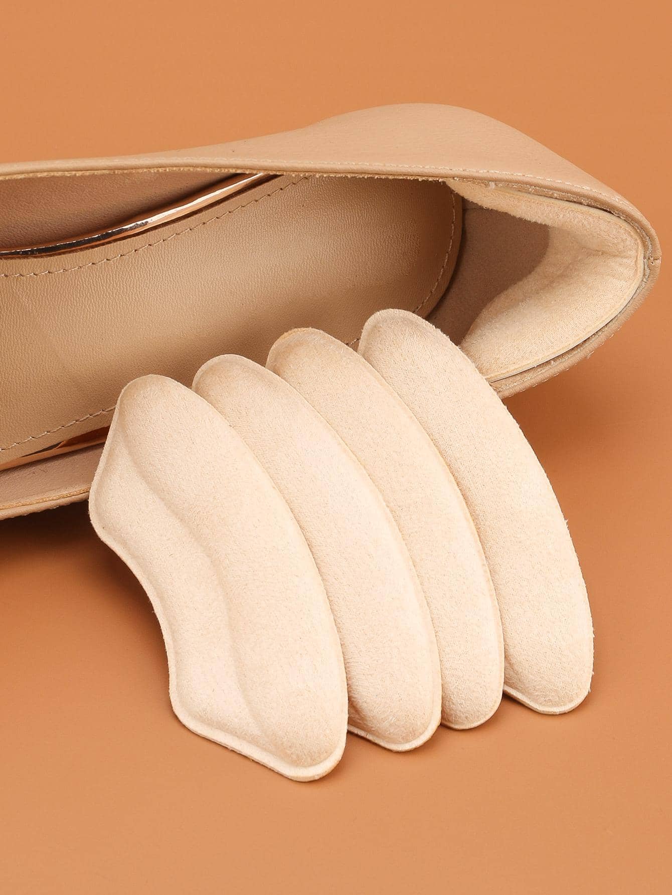 SHEIN ملصقات مقاومة للتآكل في الكعب من البوليستر البيج أنيق للكعب العالي للنساء والحذاء الرياضي