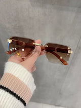 SHEIN نظارة شمس نسائية بدون إطار بعدسات ملونة