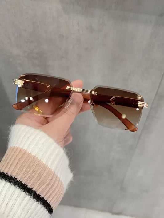 SHEIN نظارة شمس نسائية بدون إطار بعدسات ملونة