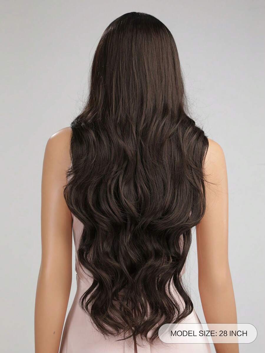 SHEIN باروكة بنية 28 بوصة كيرلي طويلة مقاومة للحرارة