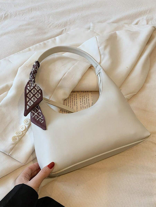 SHEIN حقيبة هوبو بسحاب كاجوال مزينة بوشاح