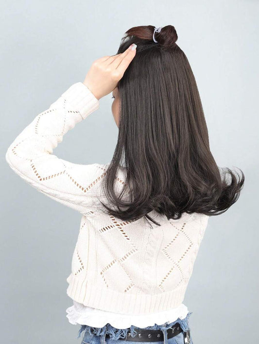 SHEIN وصلة شعر دبابيس قصير مجعد ألياف اصطناعية بطول 14 بوصة