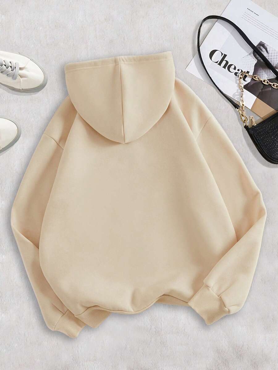 SHEIN INAWLY هودي بيج بجيب كنغر وجرافيك