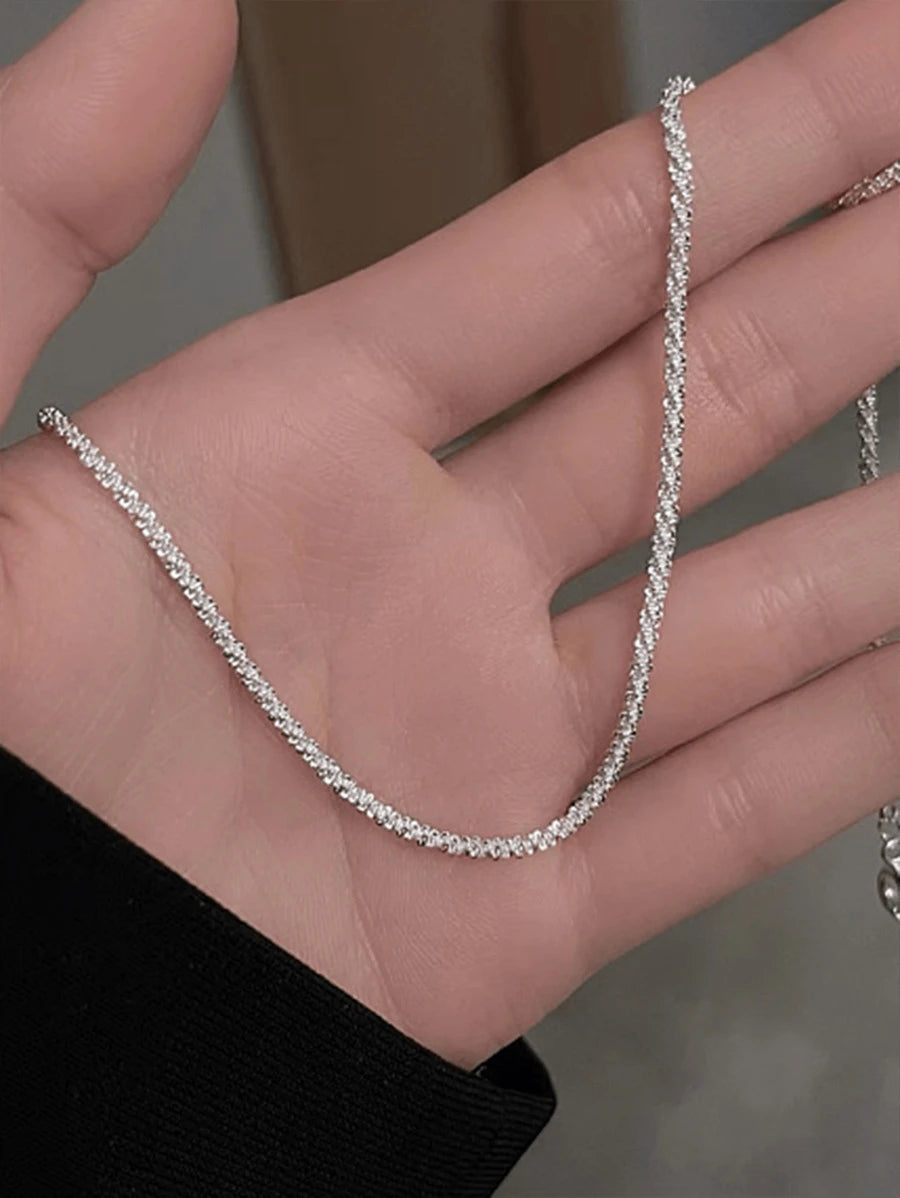 SHEIN قلادة سبائك الزنك الفضية