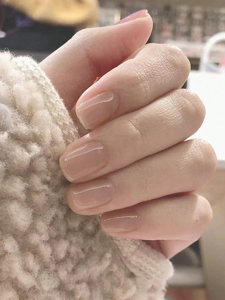 SHEIN طقم 24 أظافر صناعية مربعة قصيرة شفافة