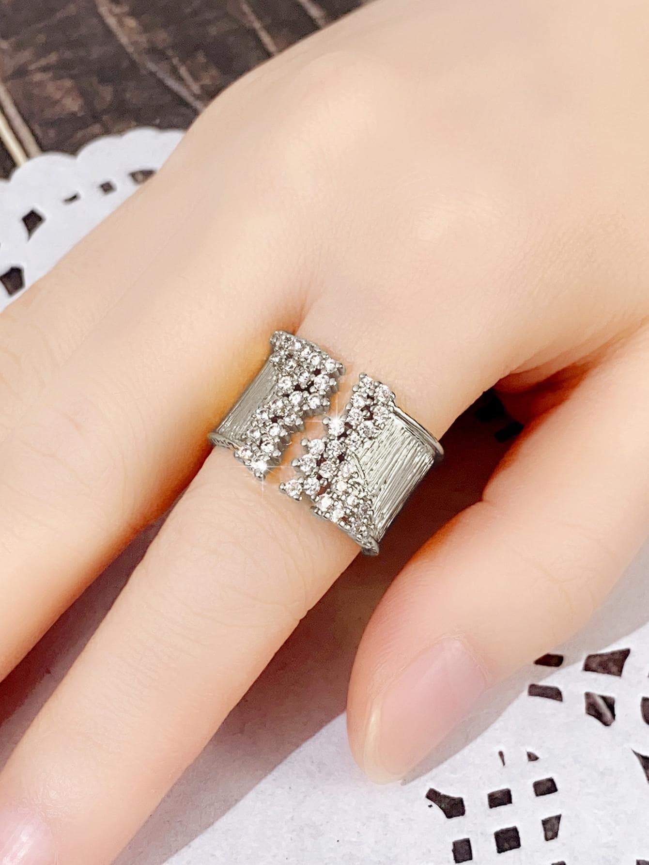 SHEIN خاتم كوبيك زركونيا أنيق