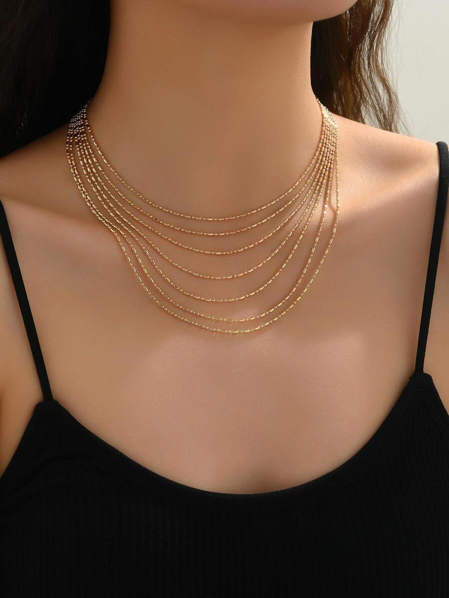 SHEIN قلادة متعددة الطبقات بكُرات أنيقة