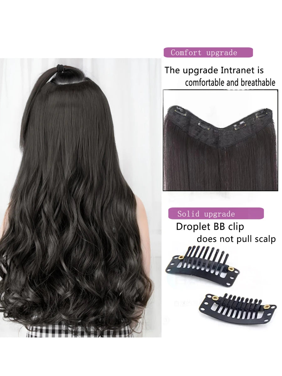 SHEIN وصلة شعر دبابيس قصير مجعد بألياف اصطناعية