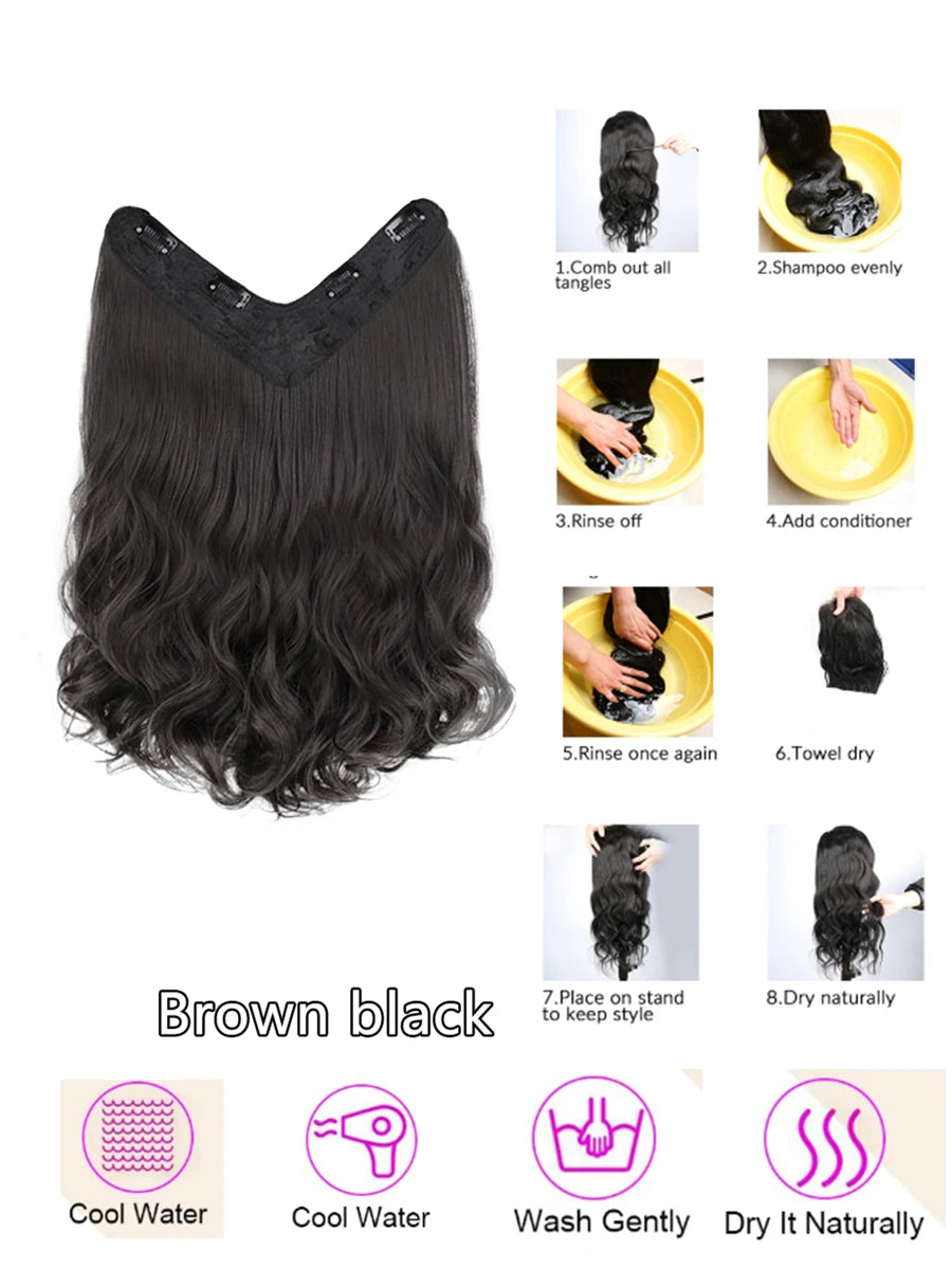 SHEIN وصلة شعر دبابيس قصير مجعد بألياف اصطناعية