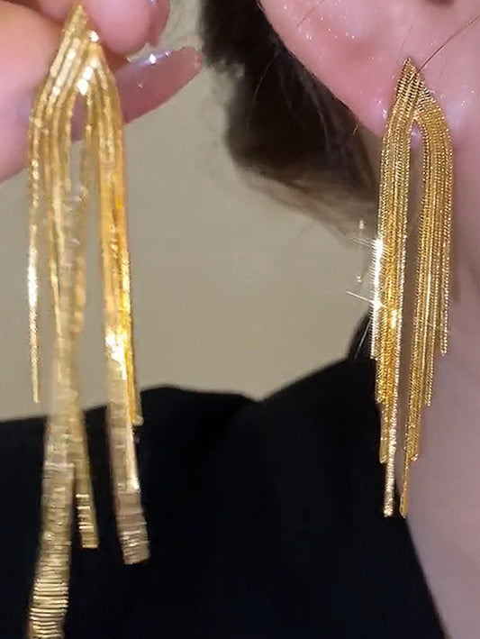 SHEIN زوج أقراط شرابة معدنية