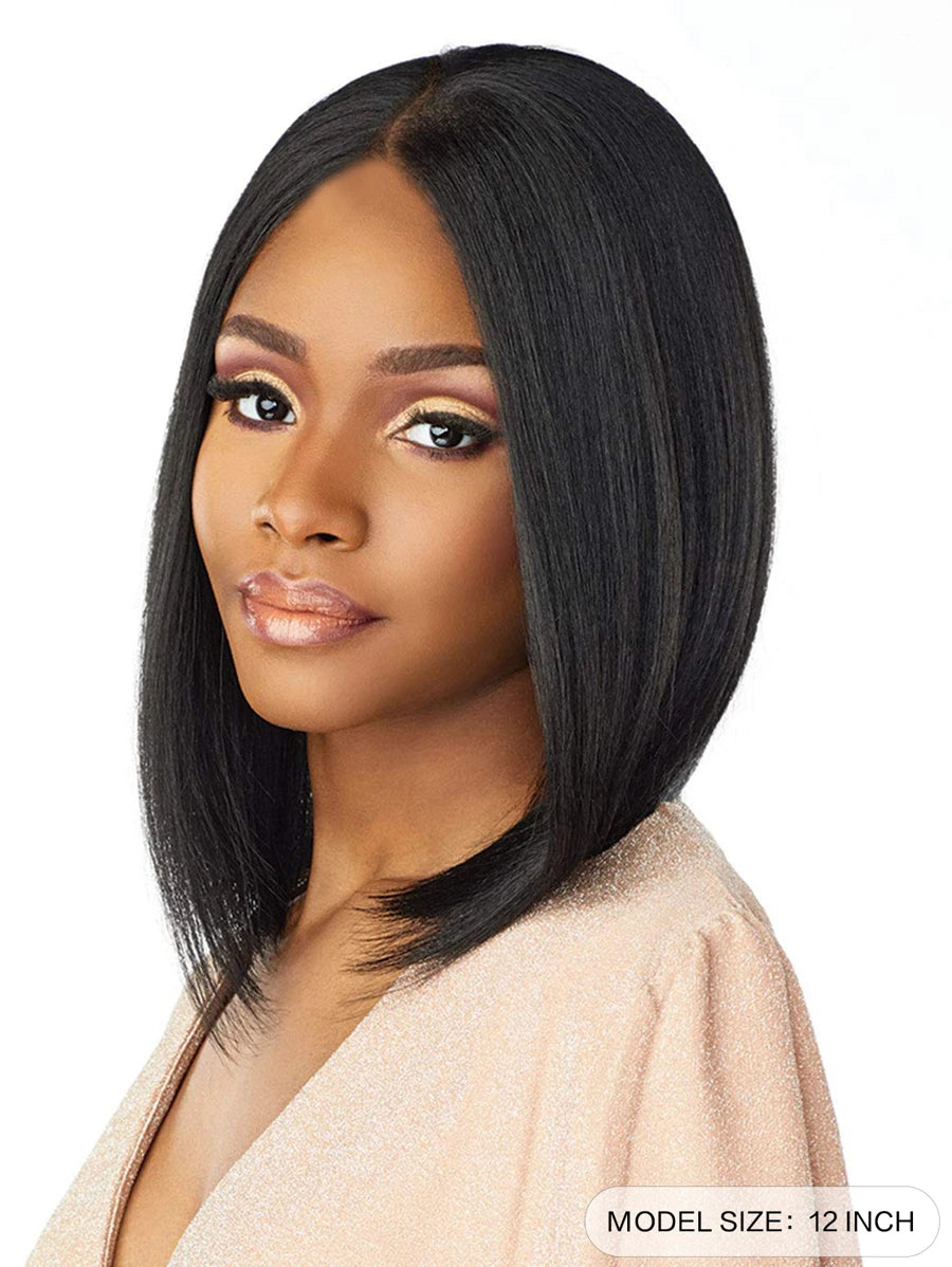 SHEIN باروكة شعر قصير مستقيم أسود 12 بوصة
