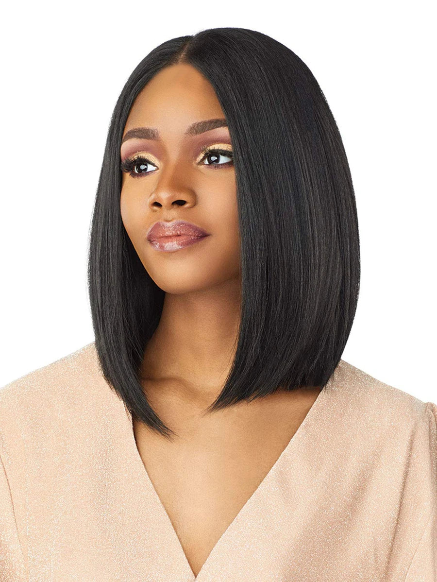 SHEIN باروكة شعر قصير مستقيم أسود 12 بوصة