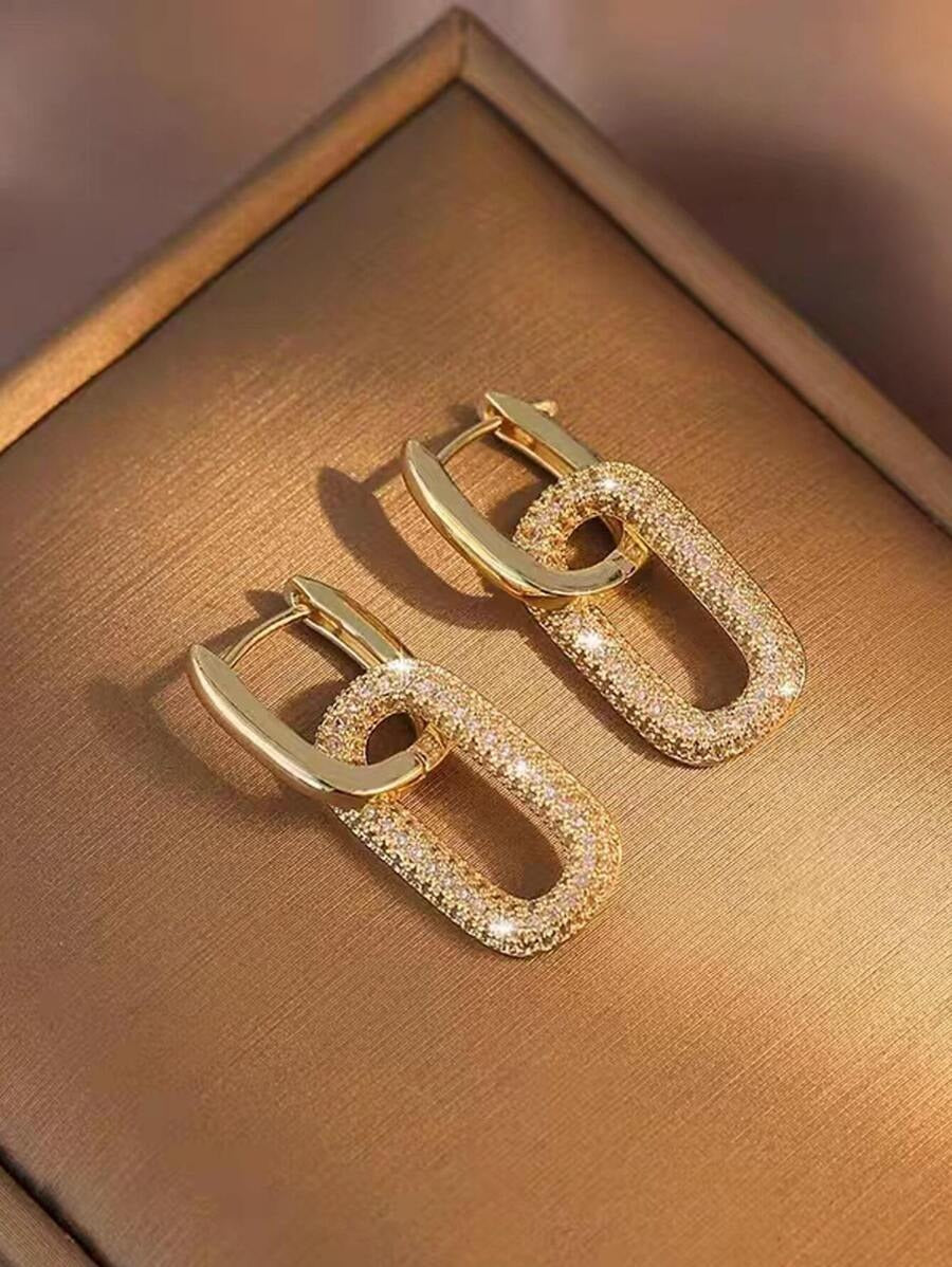 SHEIN أقراط بشكل هندسي متداخل