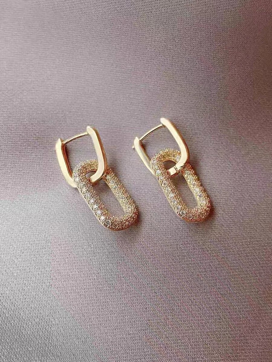 SHEIN أقراط بشكل هندسي متداخل