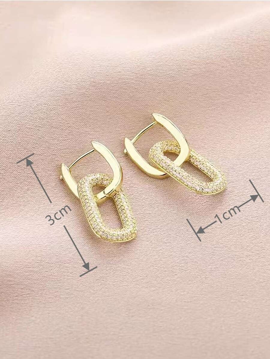 SHEIN أقراط بشكل هندسي متداخل