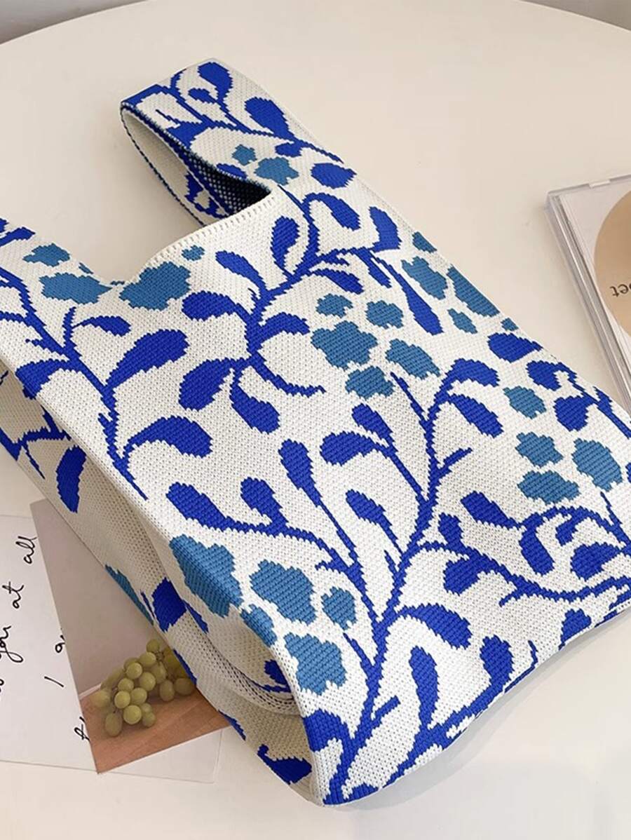 SHEIN حقيبة راتنج باللون الأزرق خفيفة الوزن قابلة للطي