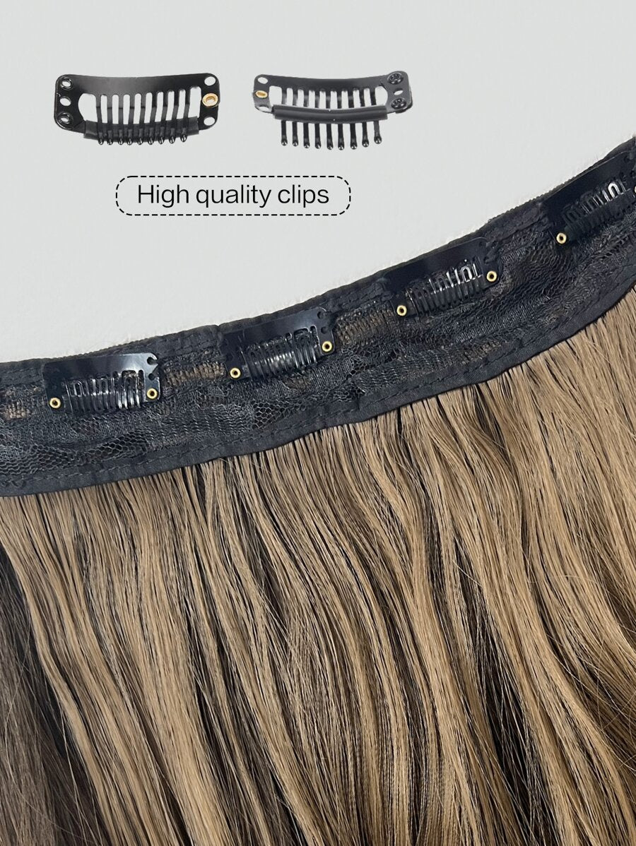 SHEIN وصلات شعر مجعد 20 بوصة بلون بني كستنائي