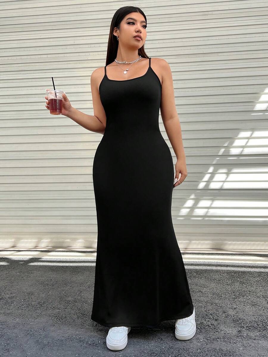 SHEIN GalTyme فستان كامي أسود