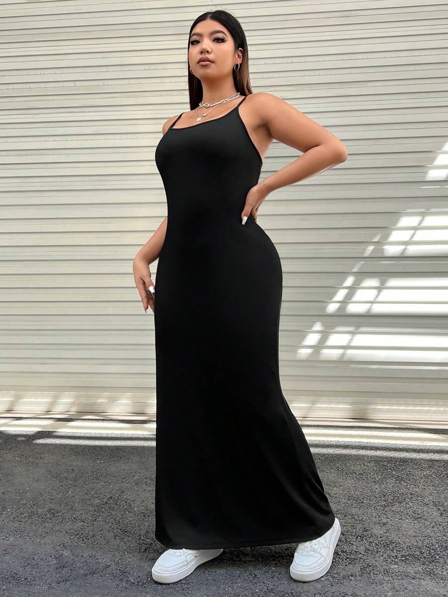 SHEIN GalTyme فستان كامي أسود
