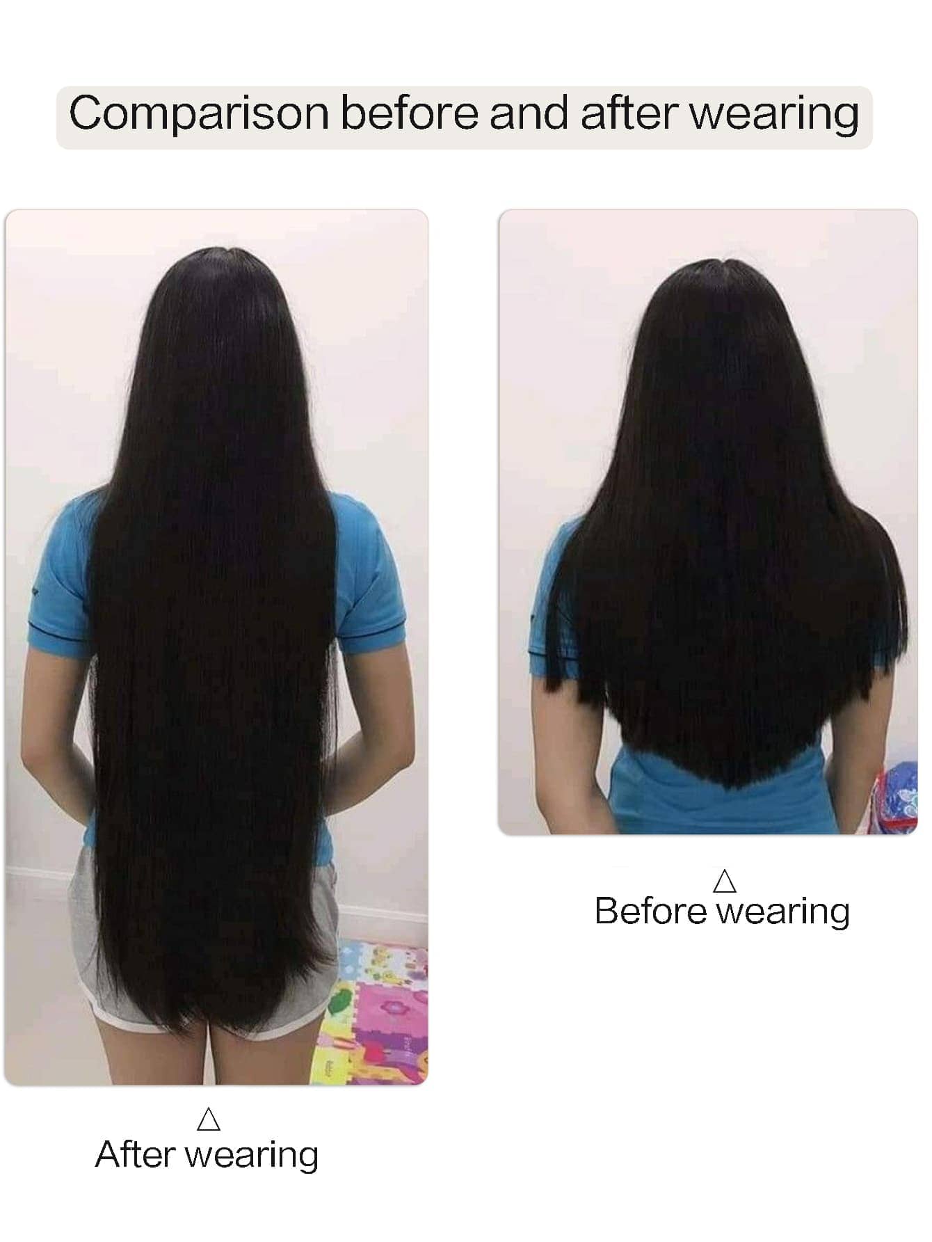 SHEIN تمديدات شعر مستقيمة طويلة 5 مشابك أسود بني