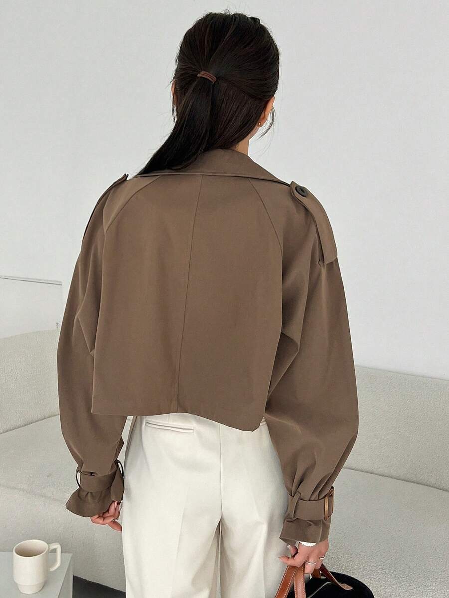 SHEIN DAZY معطف ترنش نسائي بأكمام راجلان