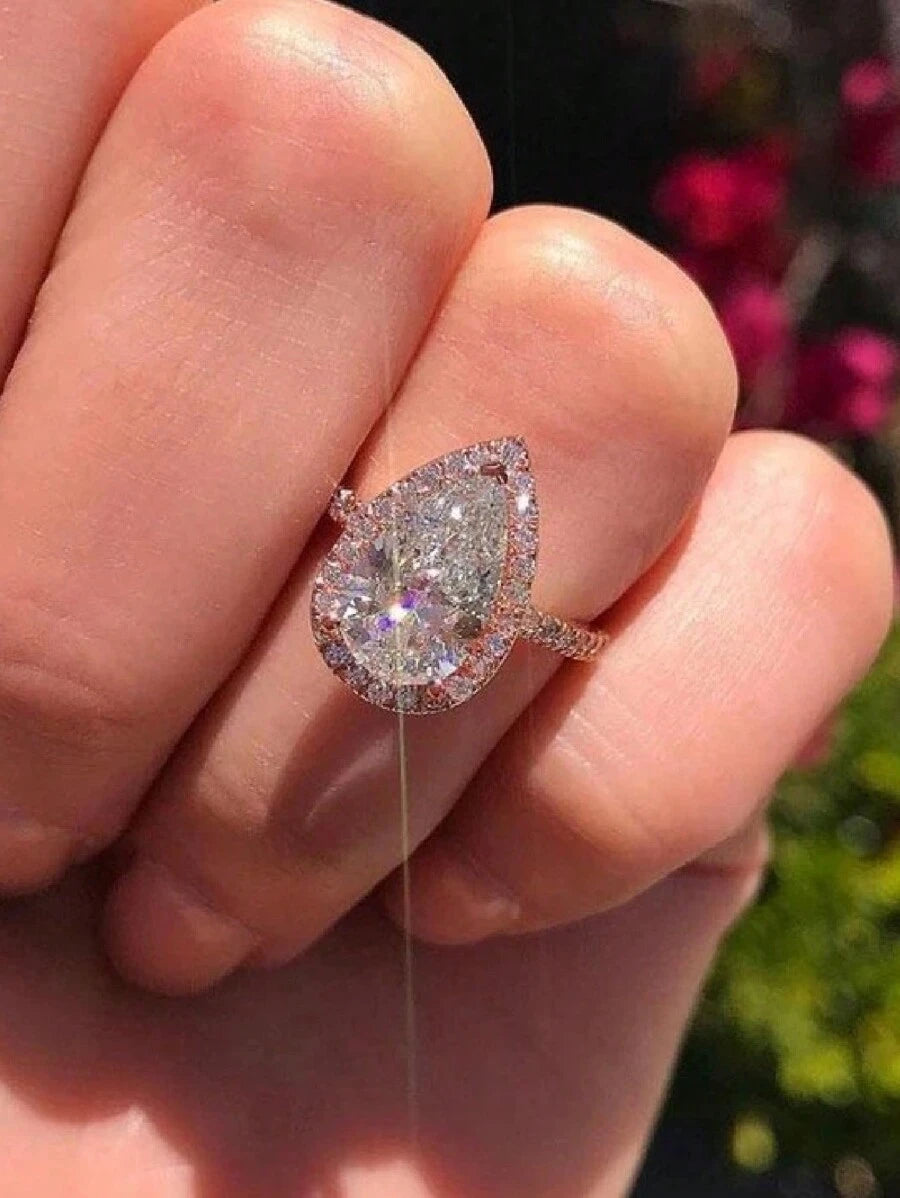 SHEIN خاتم من حجر كريم بشكل قطرة ماء