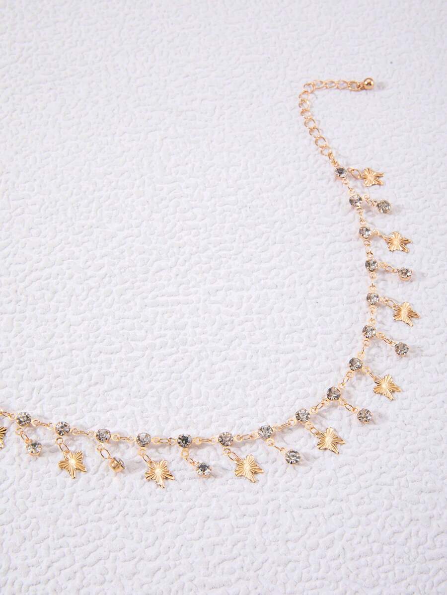 SHEIN imoli خلخال مزين بحجر الراين وبتعليقة فراشة