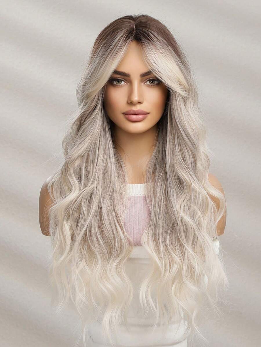 SHEIN باروكة شعر مموج 26 بوصة على شكل فراشة بدون شريط