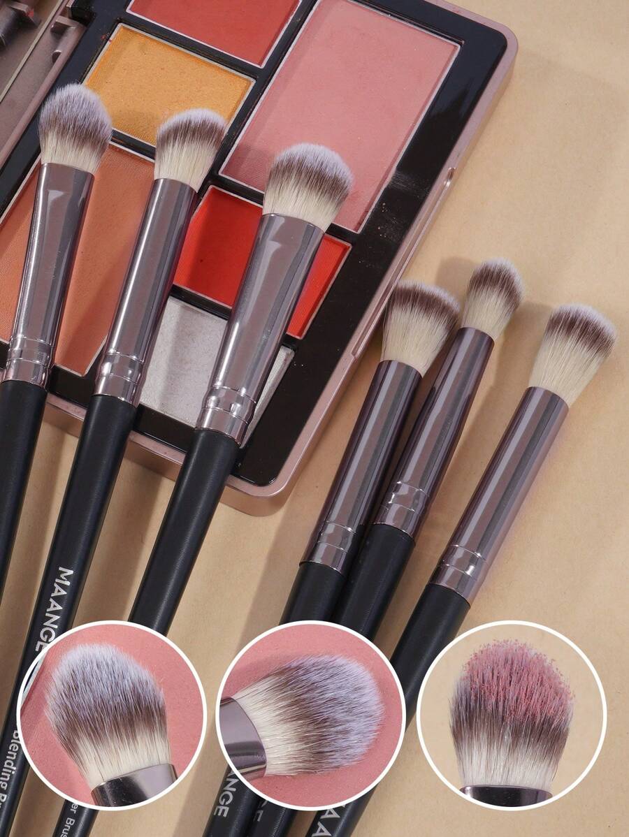 SHEIN MAANGE مجموعة فرش مكياج مع حقيبة وإكسسوارات