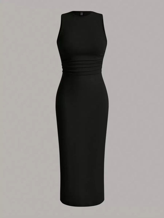 SHEIN EZwear فستان طويل بدون أكمام مع شق عالي