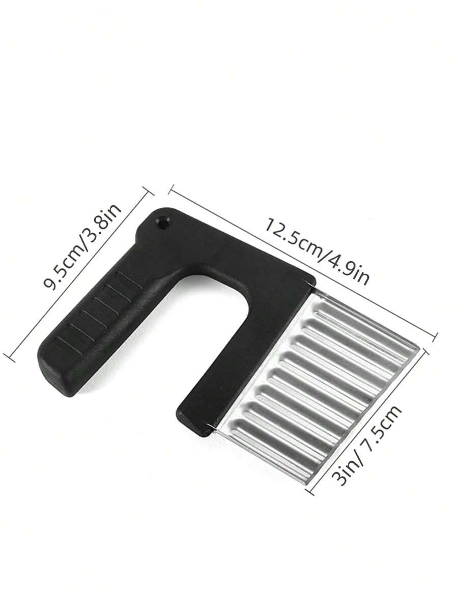 SHEIN مقص بطاطس مموج ستانلس ستيل بمقبض مانع للانزلاق