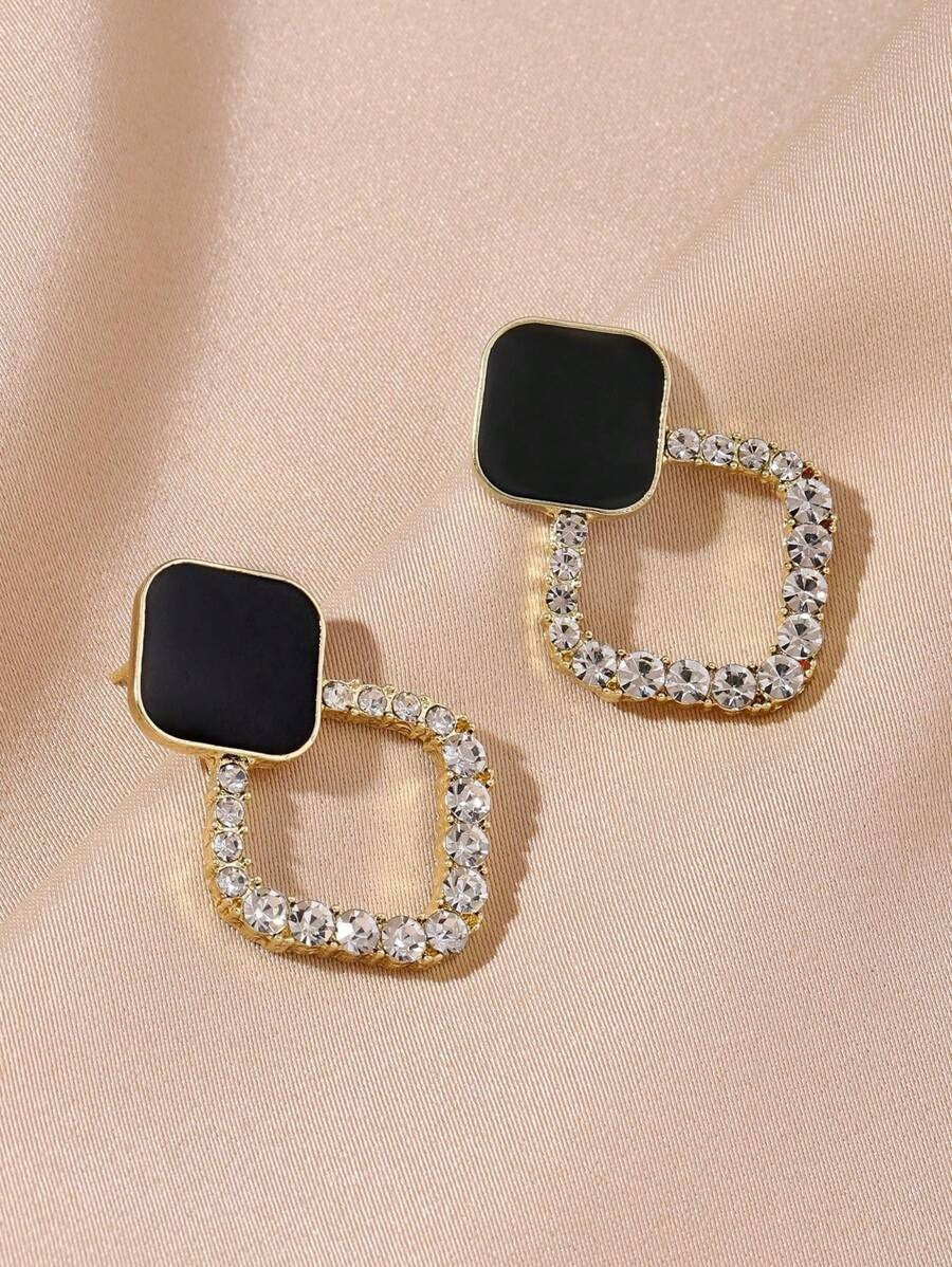 SHEIN topshiny حلقتين للأذن مزخرفة بالزركونيا المكعبة
